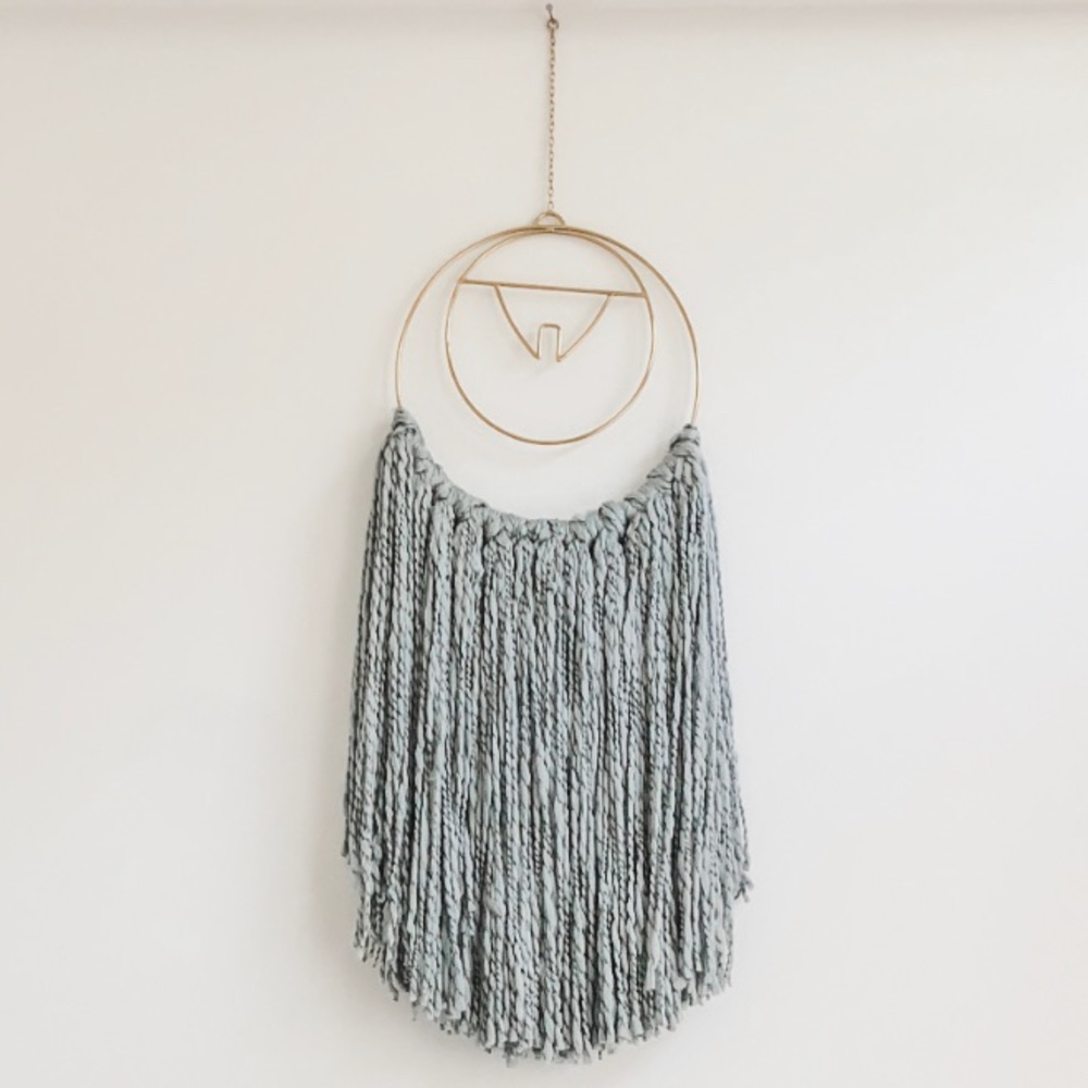 Circular Gray Gold Wall Hanging